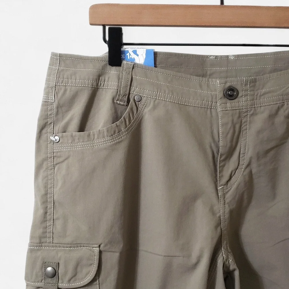 NWT Kuhl Anika Short 11" Tufflex Kuhlcurve Cargo Hiking Shorts Brown Womens 14 - Picture 2 of 12